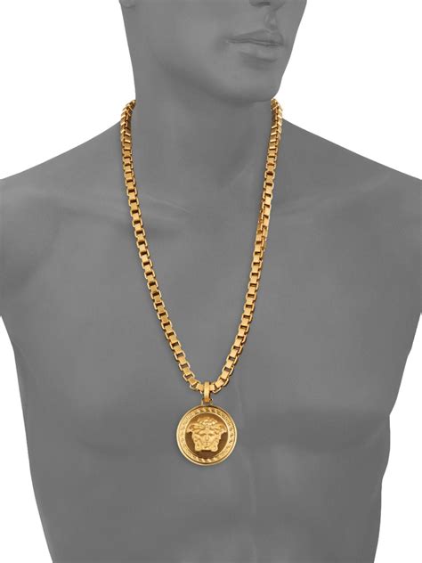 versace jewelry men'|Versace gold necklace for men.